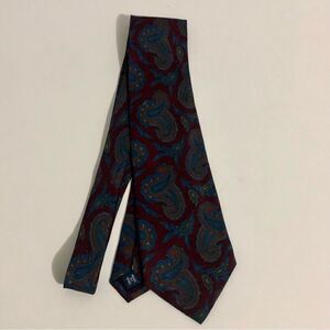 Polo Ralph Lauren Necktie Burgundy/Blue Paisley Silk Neck Tie